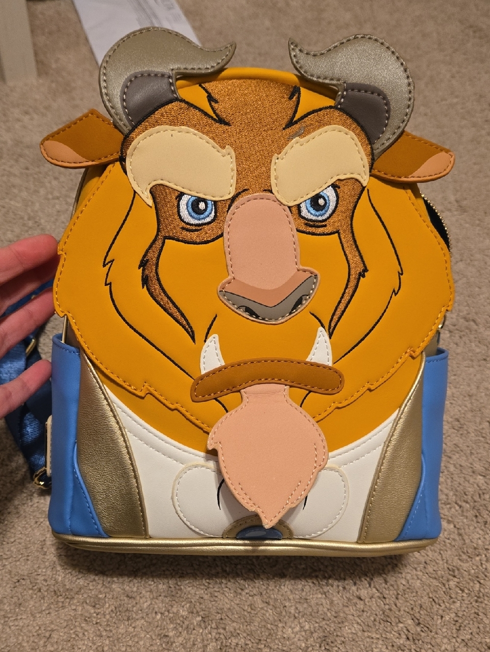 Beast Character Mini Backpack - Gold, Blue, White, Tan